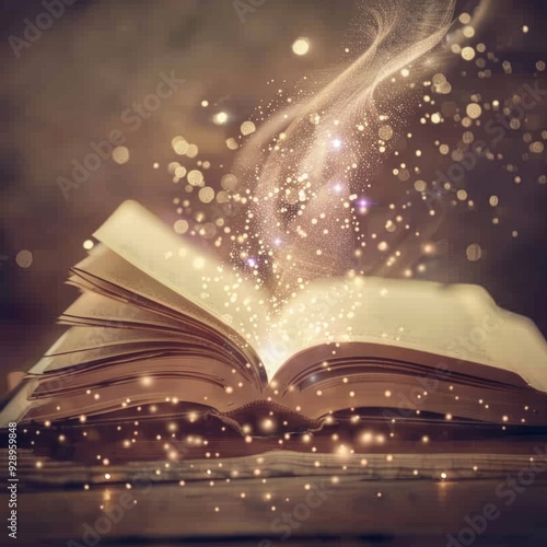 Magic Book With Glowing Dust