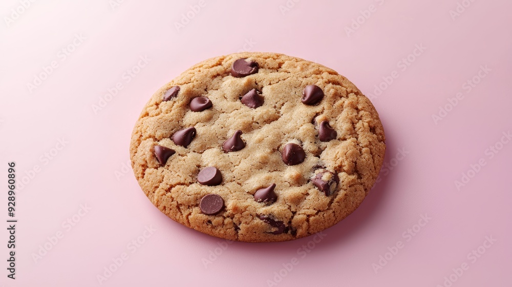 A 3D cookie with chocolate chips on a soft pastel background, symbolizing homemade comfort food A 3D cookie with chocolate chips on a soft pastel background, symbolizing homemade comfort food