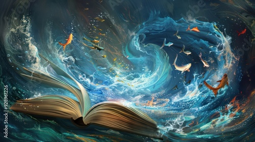 Open Book Unleashing Aquatic Dreams
