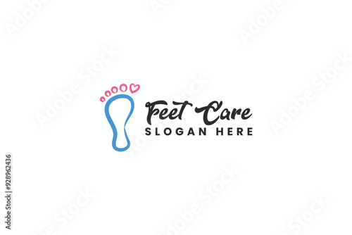 creative luxury feet care symbol logo vector design template with colorful, line art and elegant styles. footstep therapy and medical care logo iconic design vector ideas isolated on white background