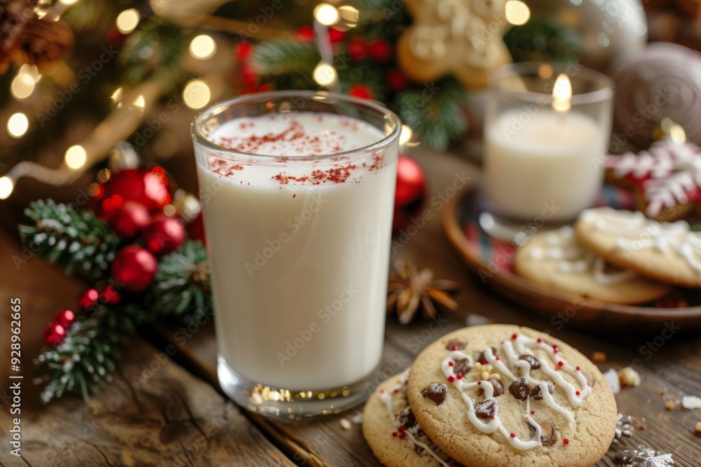 Christmas cookies and milk left out for Santa Christmas cookies and milk left out for Santa