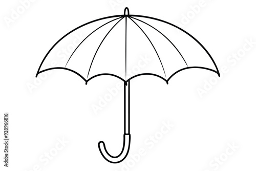 Umbrella line art vector illustration