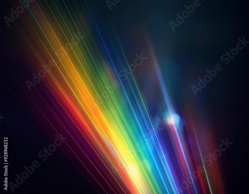 A Prism Rainbow Light on dark Background Overlay.  Generated image