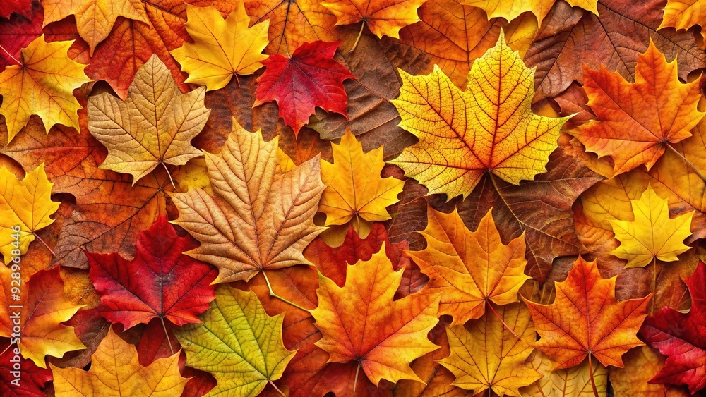 Intricate autumn leaves in shades of orange, yellow, and red form a natural, layered pattern, perfect for use as a vibrant design element or wallpaper. Intricate autumn leaves in shades of orange, yellow, and red form a natural, layered pattern, perfect for use as a vibrant design element or wallpaper.