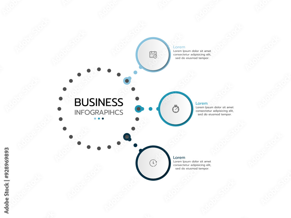 Business infographic template. concept 3 options cycle with icons. Business infographic template. concept 3 options cycle with icons.