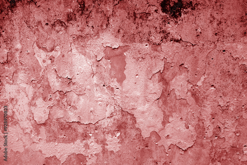 Peeling paint on grungy plaster wall. Red style. Peeling paint on grungy plaster wall. Red style.
