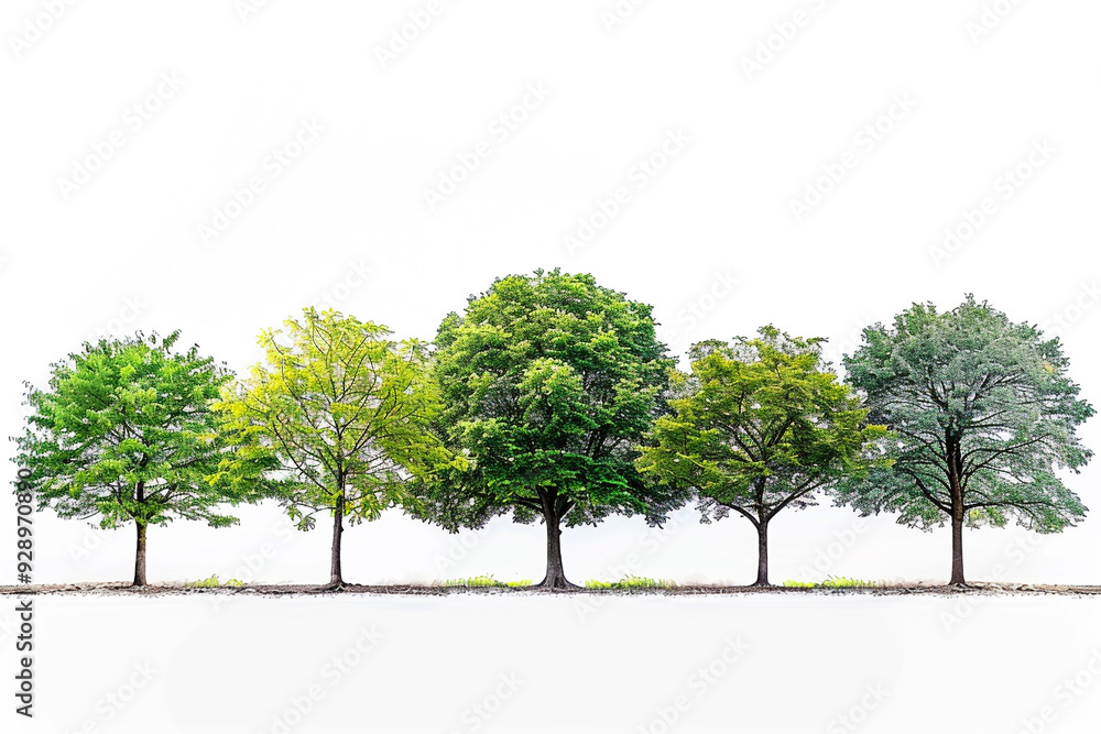 collection tree isolated on white background collection tree isolated on white background