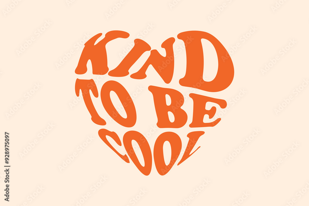kind to be cool quote trendy heart and wavy style typography, t-shirt graphics, print, poster, banner, retro vintage, striped t-shirt design. kind to be cool quote trendy heart and wavy style typography, t-shirt graphics, print, poster, banner, retro vintage, striped t-shirt design.