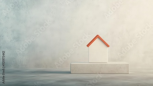 Auction signs, struggling real estate market, 3D illustration