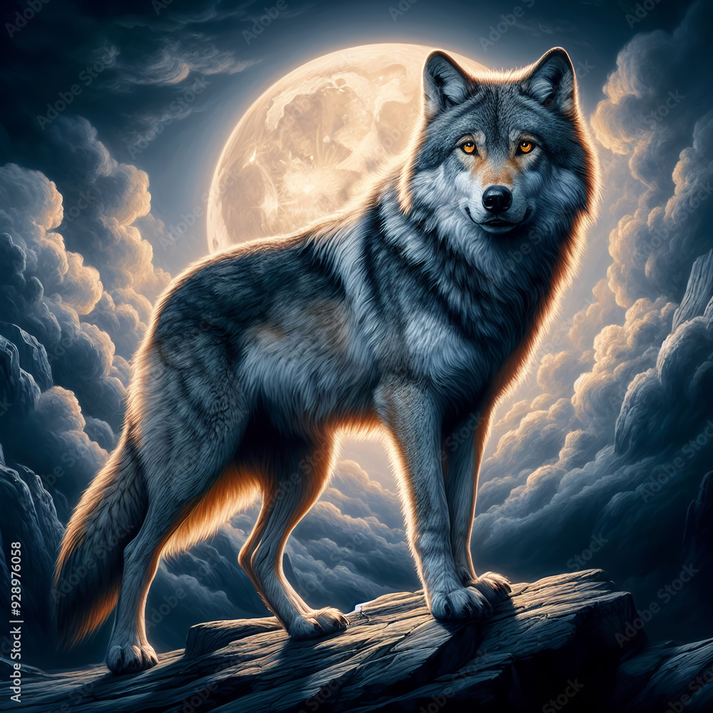 Lobo a la luz de la luna Lobo a la luz de la luna
