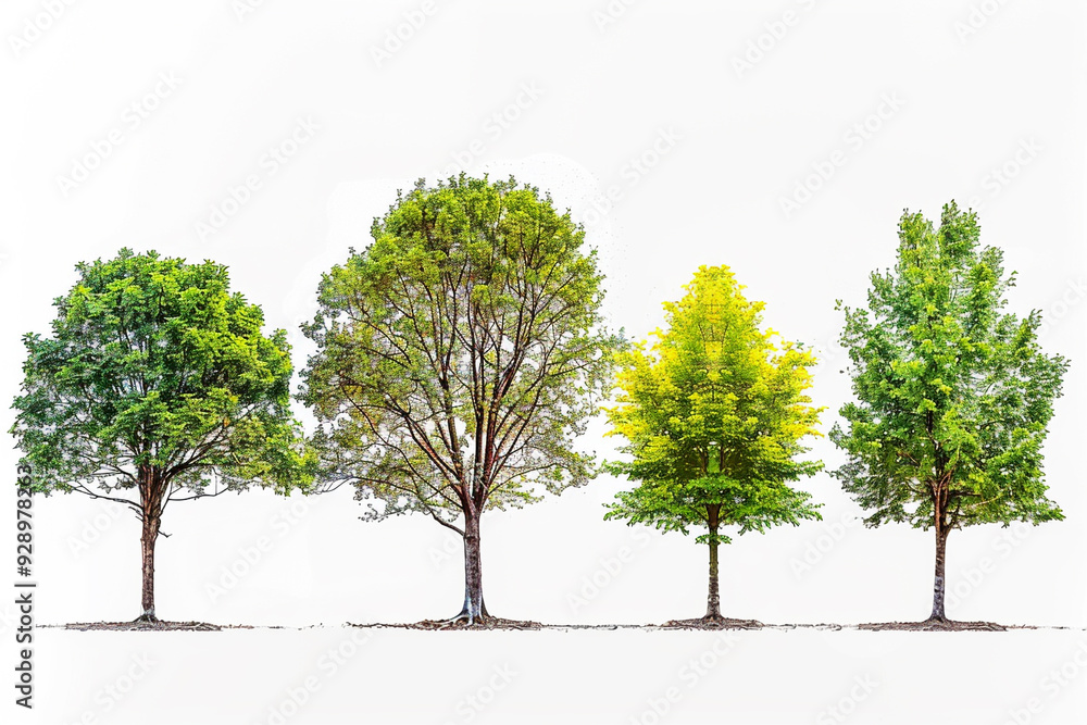 collection tree isolated on white background collection tree isolated on white background