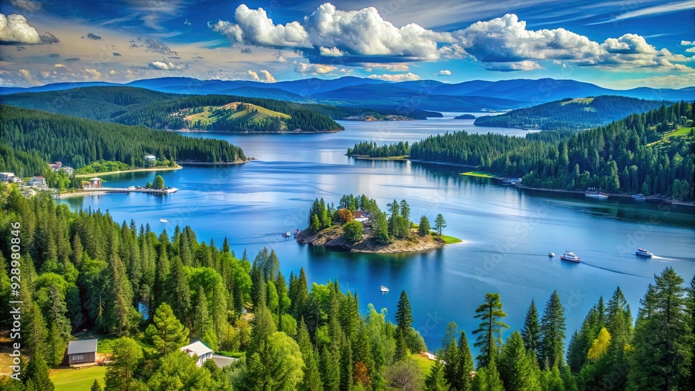 Fototapeta premium lake+coeur+d'alene