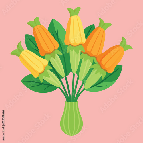 zucchini flower isolated on white