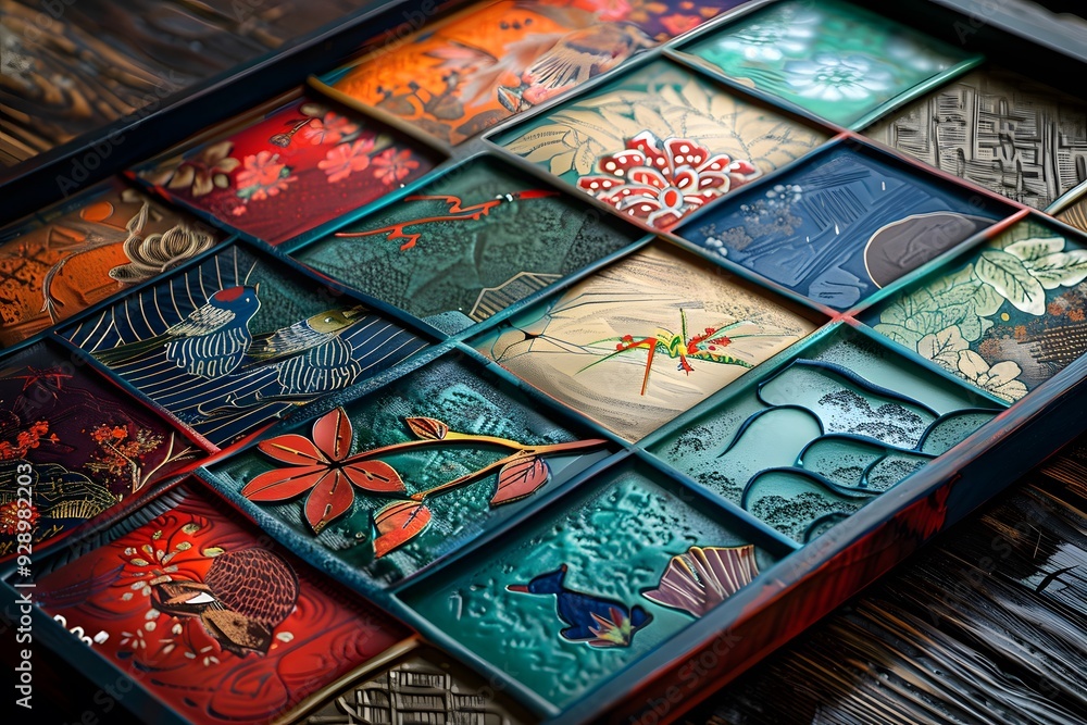 Colorful Abstract Art Tray. Colorful Abstract Art Tray.