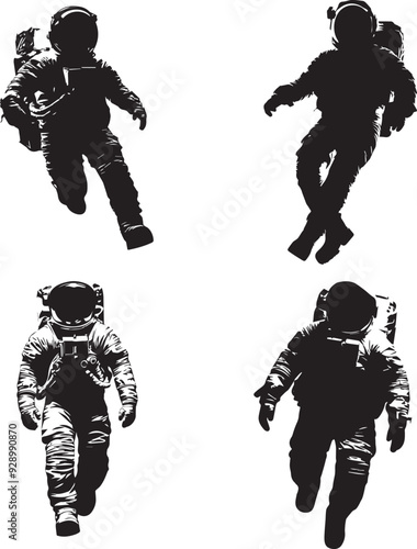 Astronaut Silhouette Vcetor Only Black  photo