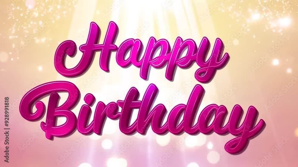 Celebrate with a cheerful happy birthday card in pink and yellow, featuring spotlights and bokeh for a festive and fun design. Let the light and glitter bring a smile to your loved one Celebrate with a cheerful happy birthday card in pink and yellow, featuring spotlights and bokeh for a festive and fun design. Let the light and glitter bring a smile to your loved one