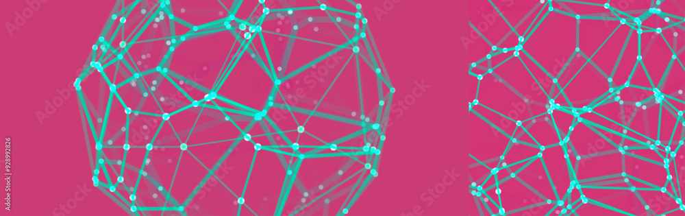 Fotografie Scientific illustration with connected lines and dots