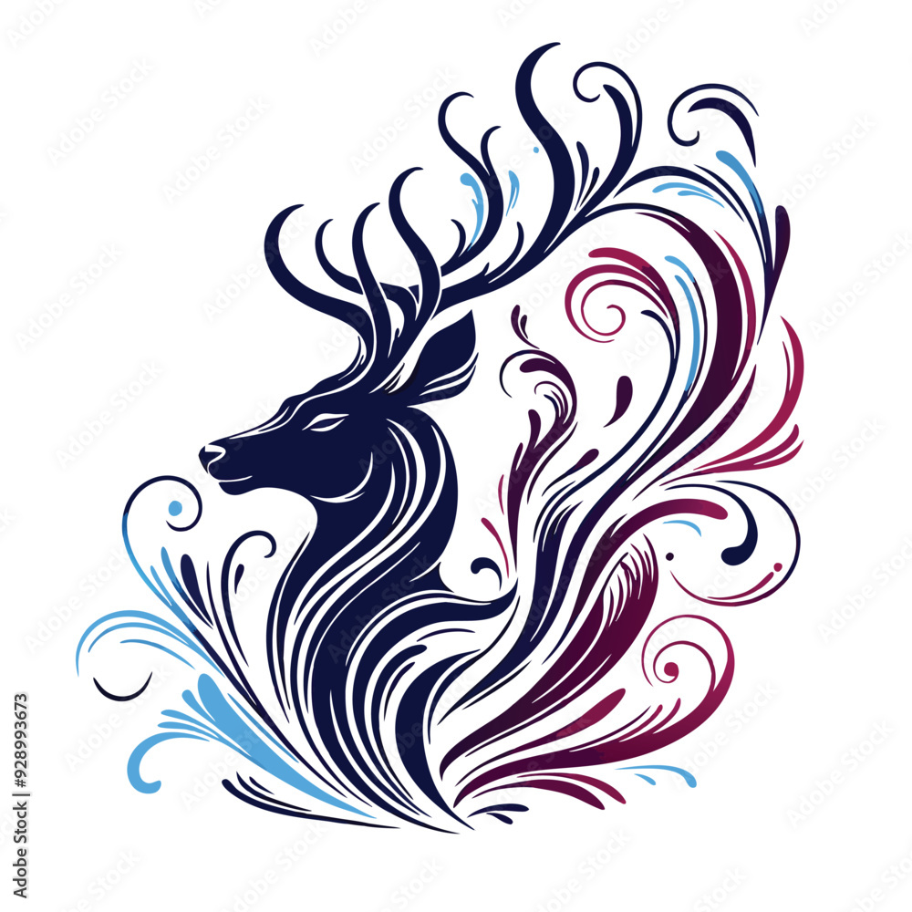 Fototapeta premium deer vector silhouette illustrator Illustrator Artwork