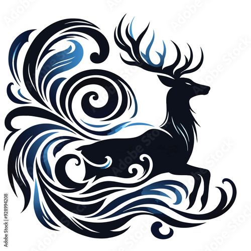 Wallpaper Mural deer vector silhouette illustrator Illustrator Artwork Torontodigital.ca