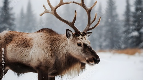 reindeer or caribou isolated on background