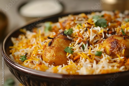 Biryani dish on the Indian table traditional food