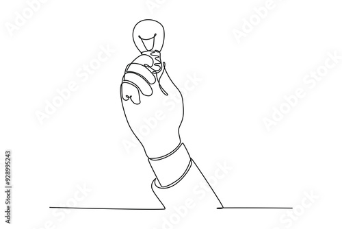 Starting a Business concept. Single line draw design vector graphic illustration.