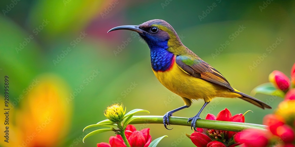 Olive Backed Sunbird perched on a colorful flower, bird, sunbird, olive-backed sunbird, colorful, flower, floral, wildlife Olive Backed Sunbird perched on a colorful flower, bird, sunbird, olive-backed sunbird, colorful, flower, floral, wildlife