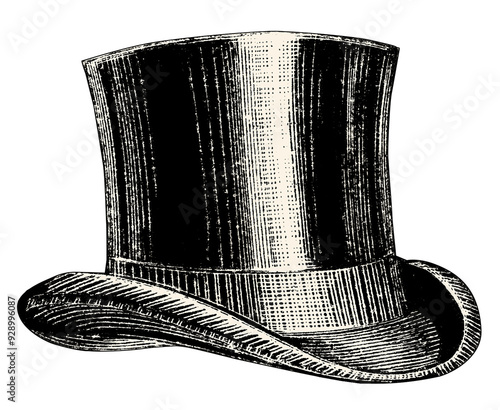 Fotografie top hat  illustration isolated on transparent background