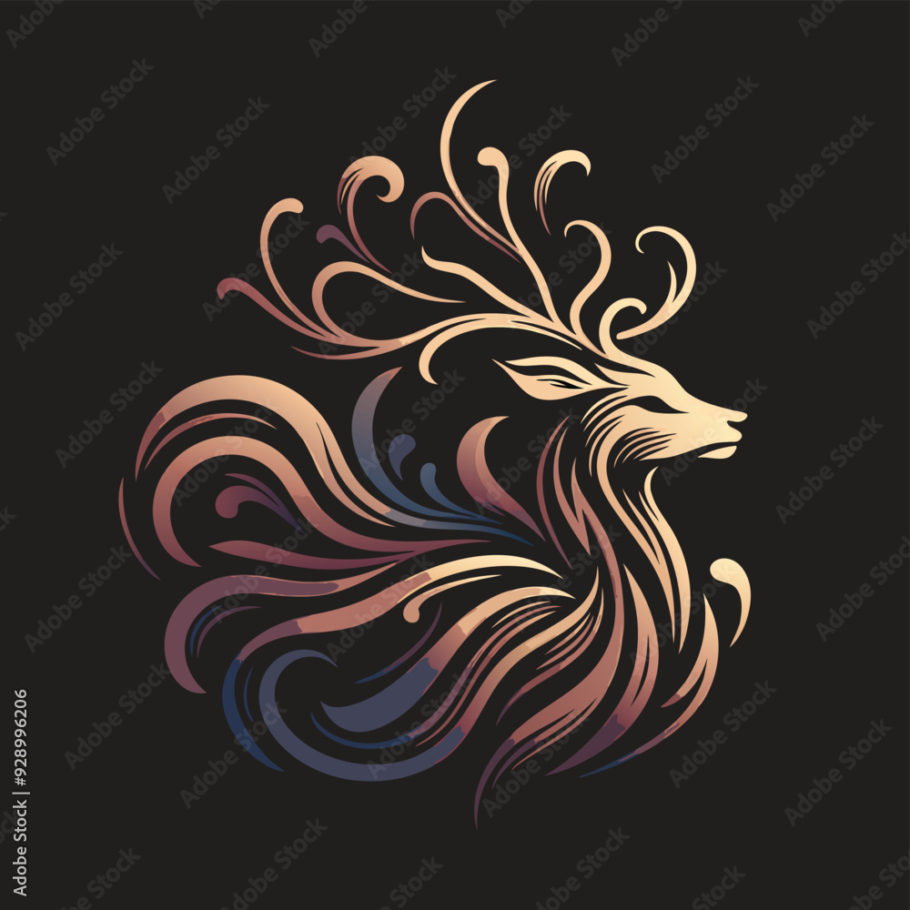 Deer vector silhouette illustrator  Illustrator Artwork