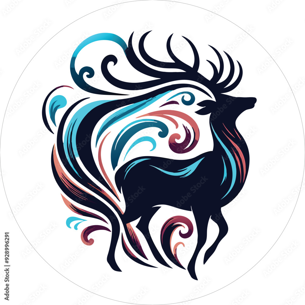 custom made wallpaper toronto digitalDeer vector silhouette illustrator  Illustrator Artwork