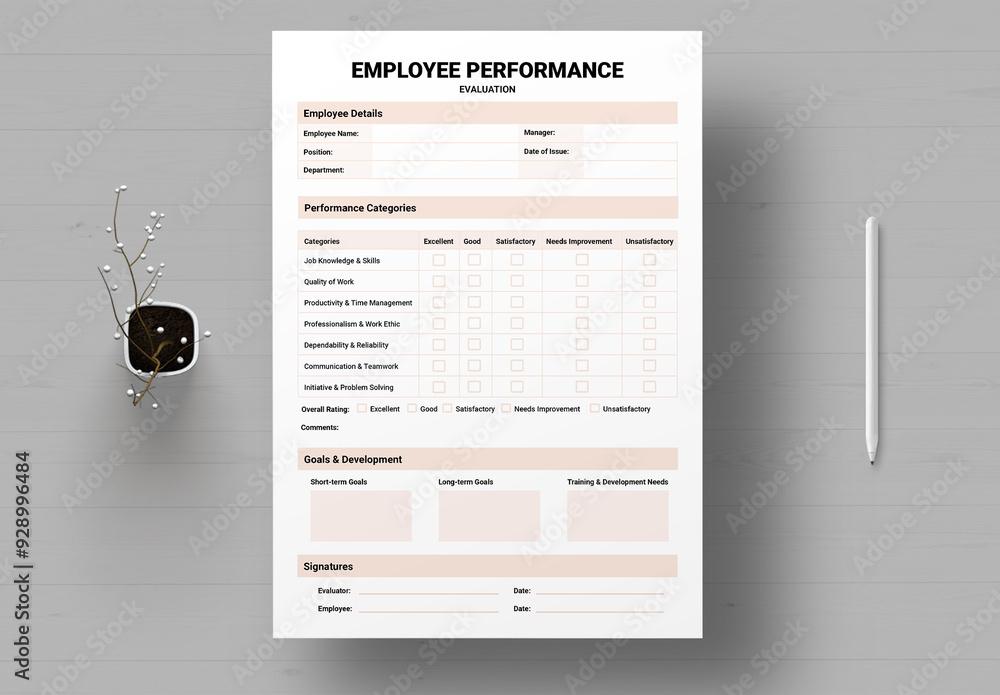 Employee Performance Evaluation Stock Template Adobe Stock