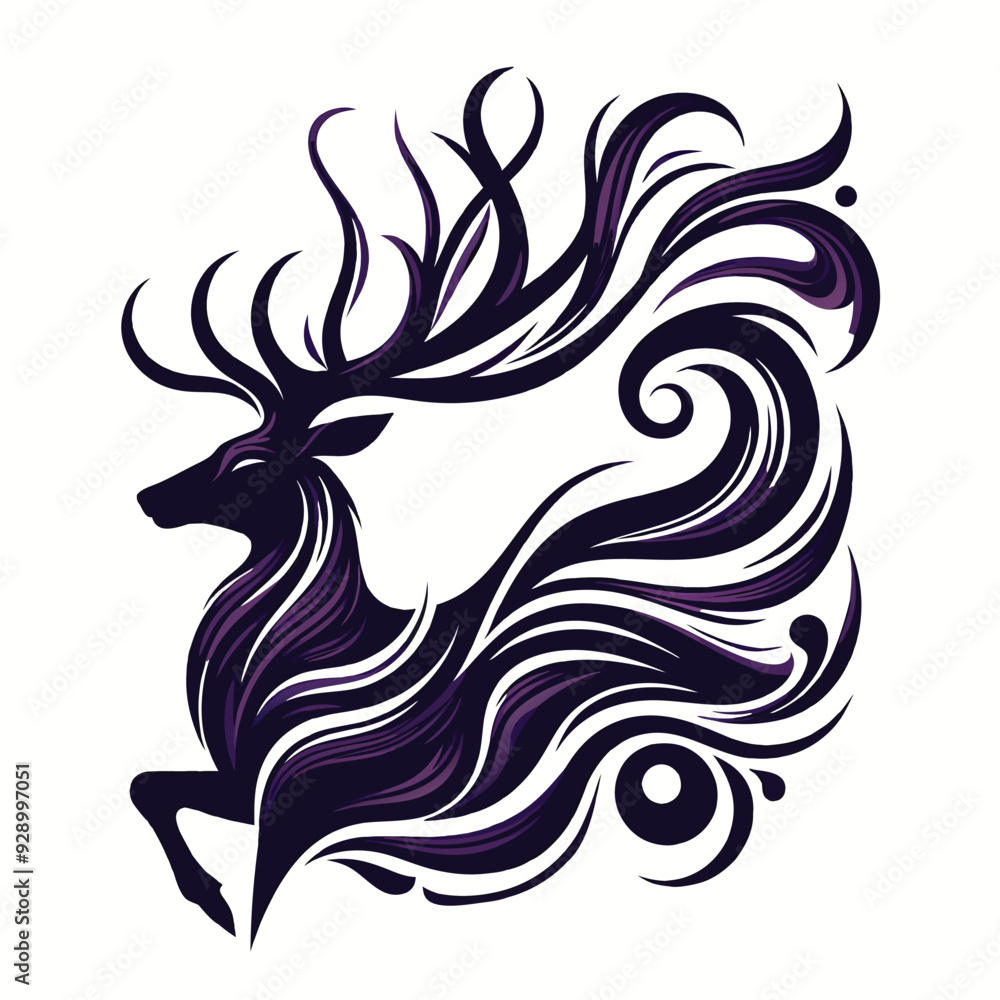Obraz premium Deer vector silhouette illustrator Illustrator Artwork