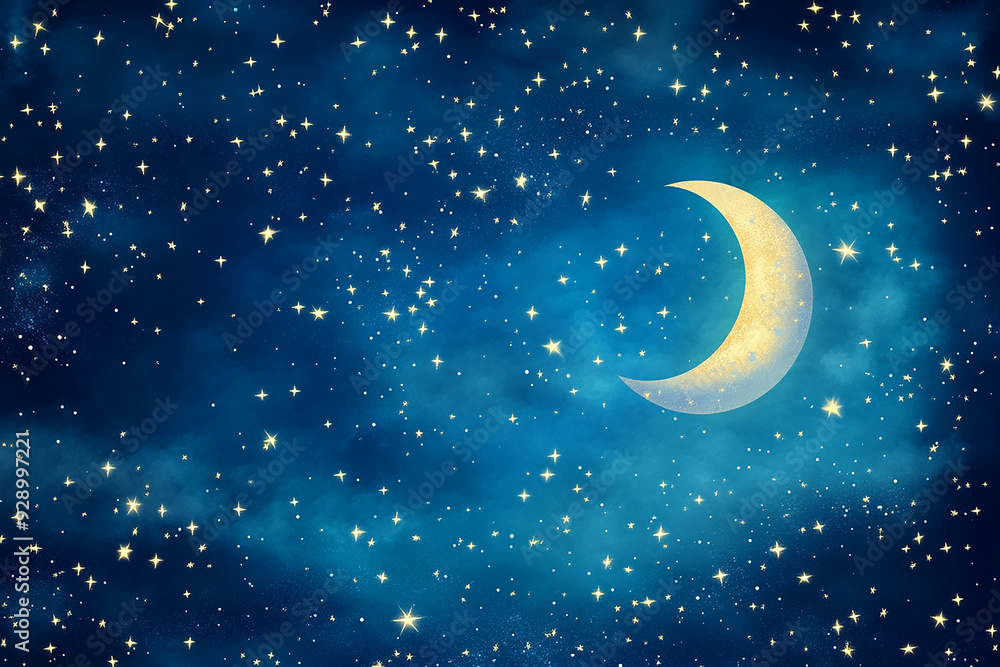 Chocolate cake, blue icing, lit candles, starry background. Chocolate cake, blue icing, lit candles, starry background.