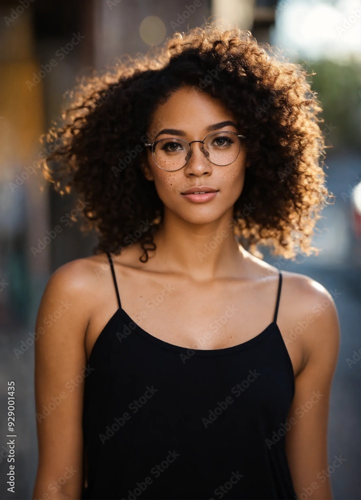 Short light skinned black female long curly with no frizz brown hair glasses freckles brown eyes no imperfections Short light skinned black female long curly with no frizz brown hair glasses freckles brown eyes no imperfections