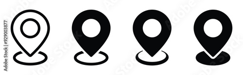 Location pin flat vector icon designs set