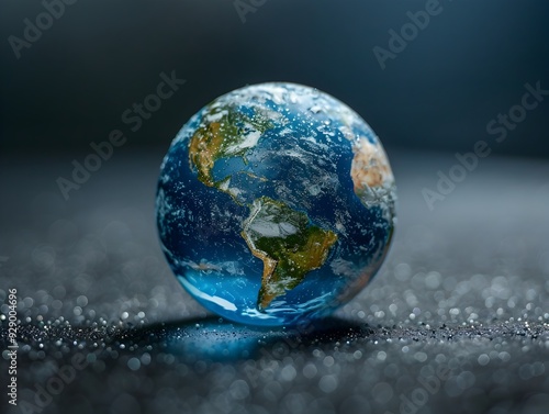 Encased Planet Earth A Crystal Sphere Representing the Beauty and Fragility of Our World