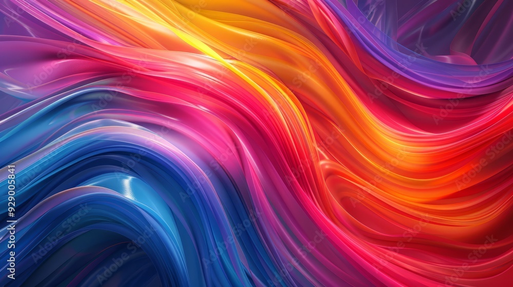 Vibrant abstract waves of color flowing in a dynamic pattern Vibrant abstract waves of color flowing in a dynamic pattern