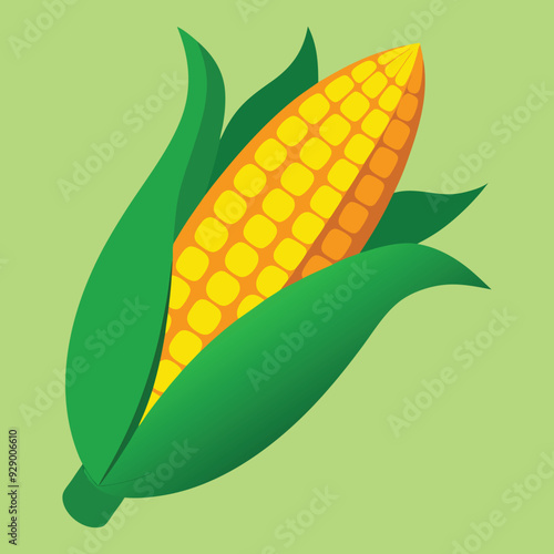 illustration of an testy corn isolated on green background