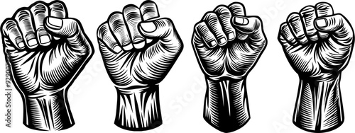 Hands elements vector,clenched hands