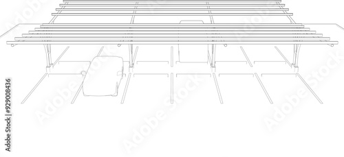 3D illustration of parking and carport