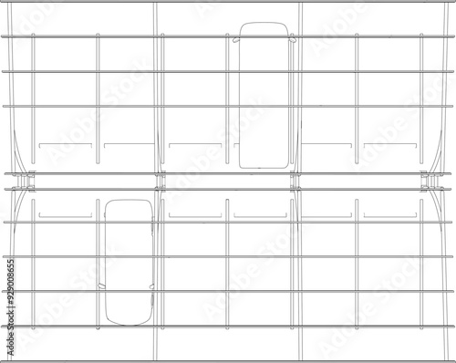 3D illustration of parking and carport