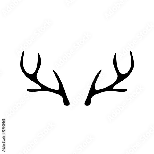 Hand drawn deer antlers vector illustration
