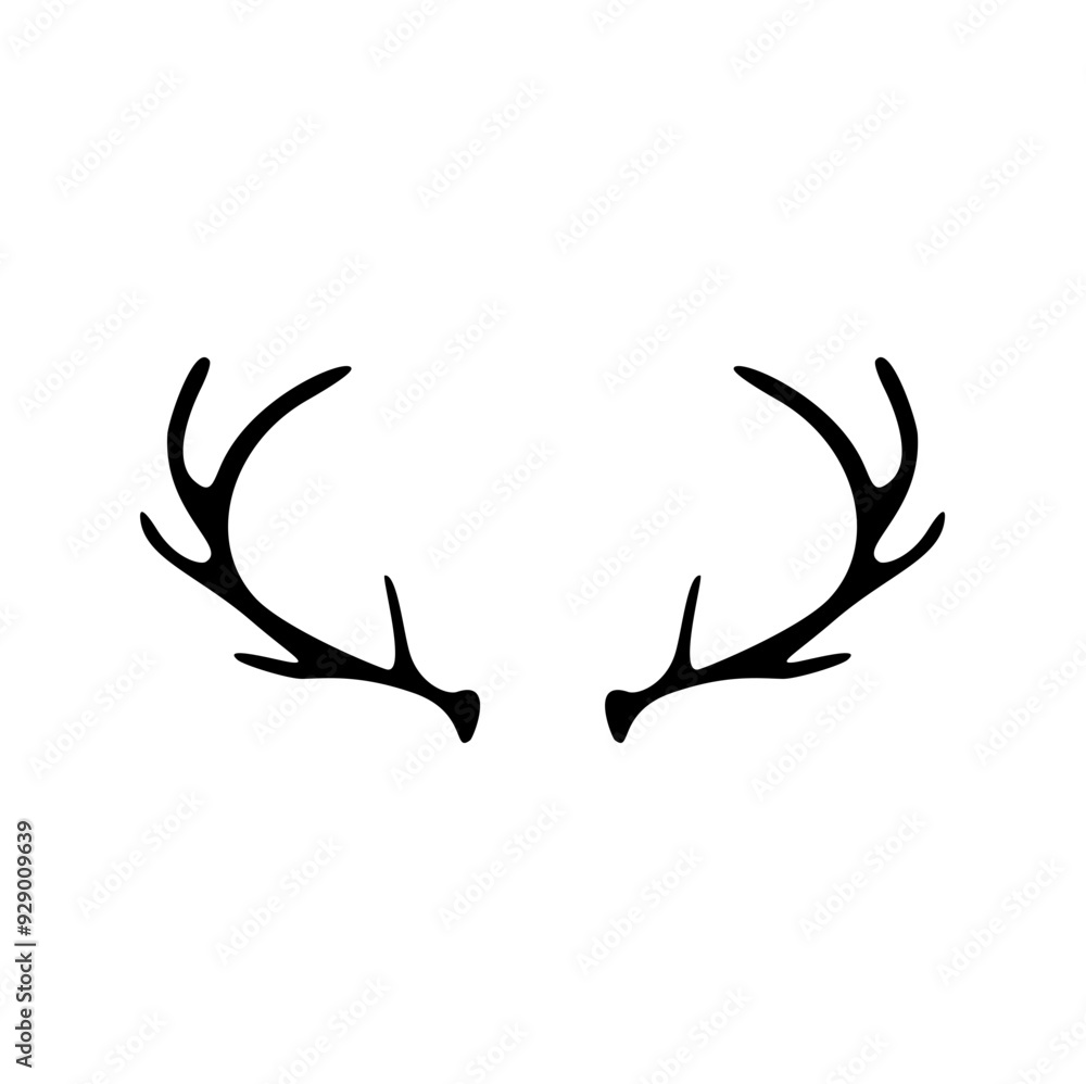 Naklejka premium Hand drawn deer antlers vector illustration