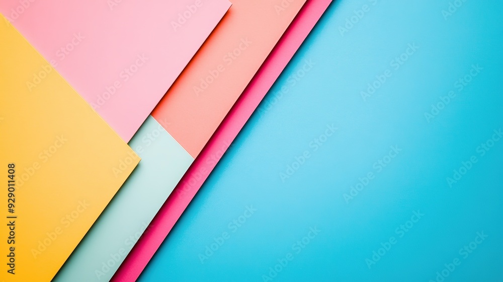 Pastel Paradise: Abstract Composition of Layered Colorful Papers Pastel Paradise: Abstract Composition of Layered Colorful Papers
