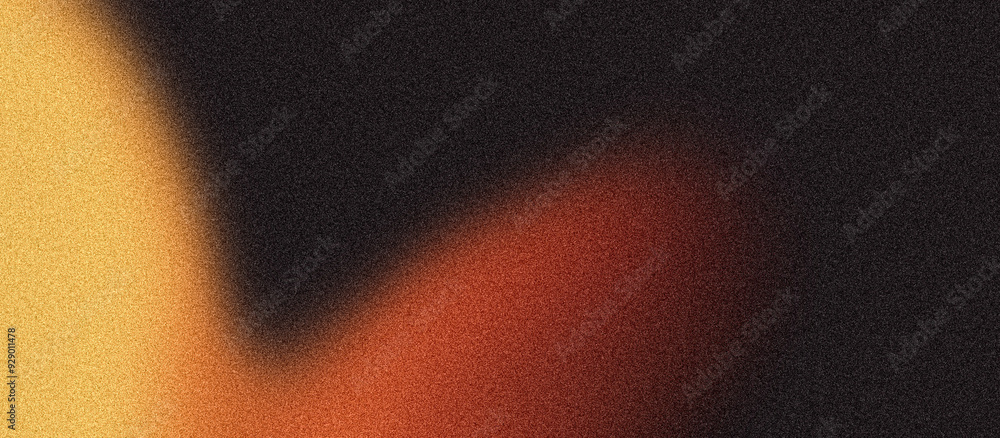 Abstract background grainy gradient red orange glowing shape, black backdrop banner poster header design, noise texture, copy space