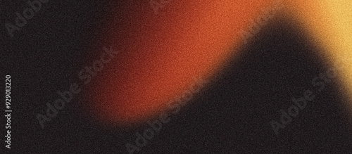 Abstract background grainy gradient red orange glowing shape, black backdrop banner poster header design, noise texture, copy space photo