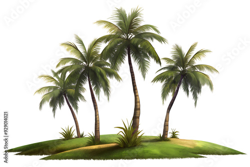 Palm Trees Outdoors - Nature Plant on Transparent Background PNG