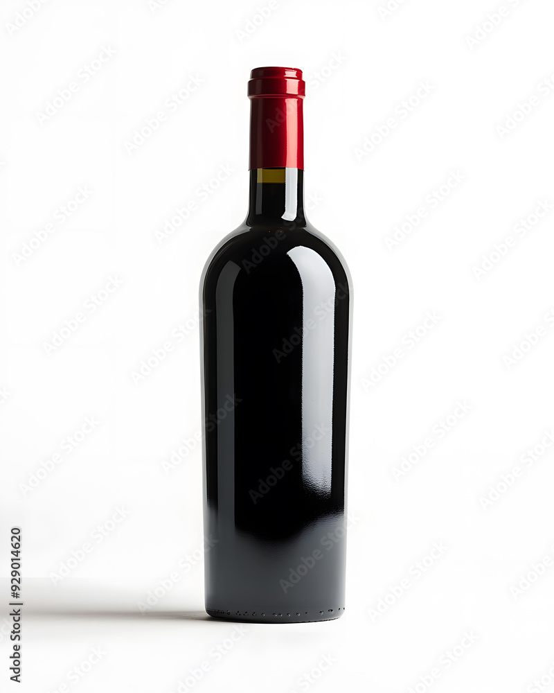Burgundy red wine bottle mock up isolated on white background Burgundy red wine bottle mock up isolated on white background