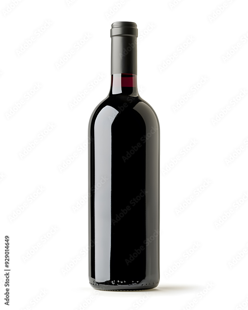 Burgundy red wine bottle mock up isolated on white background Burgundy red wine bottle mock up isolated on white background