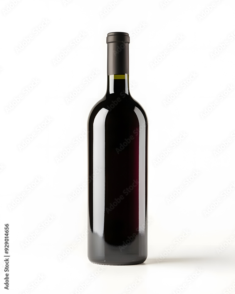 Burgundy red wine bottle mock up isolated on white background Burgundy red wine bottle mock up isolated on white background